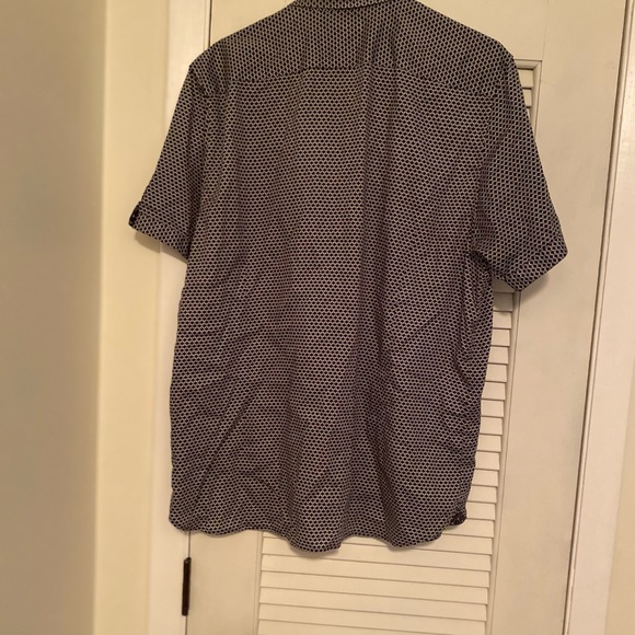 Ted Baker men’s size 7 3XL casual Black patterned short sleeve button down shirt - Picture 4 of 6